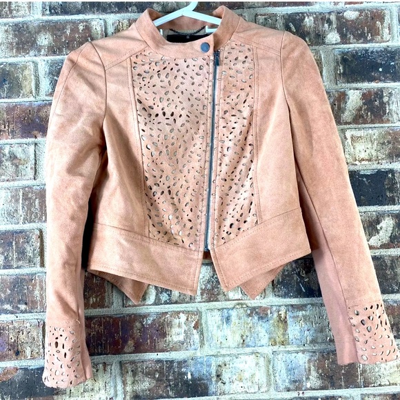 BCBG cropped jacket, apricot suede - Picture 5 of 6